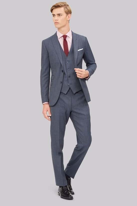 Save £200 on this Stylish French Connection Slim Fit Airforce Texture Suit