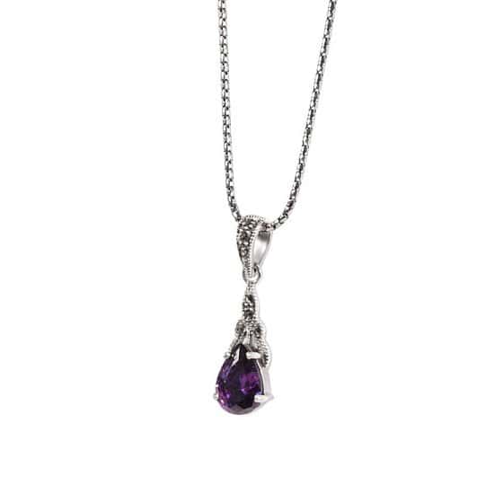 Save £12 on this Marcasite and Amethyst (Cubic Zircona) Drop Pendant