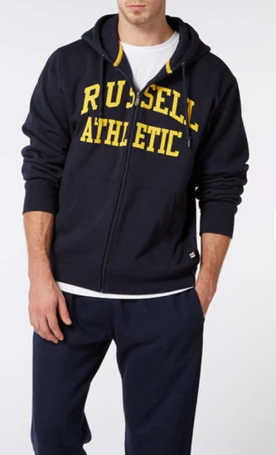 Online Exclusive Russell Athletic Navy Hoodie is now Half Price