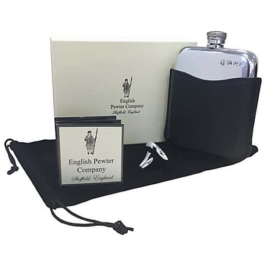 Shop Valentines day gifts for him - Including Hip Flask with Leather Pouch £57.00!