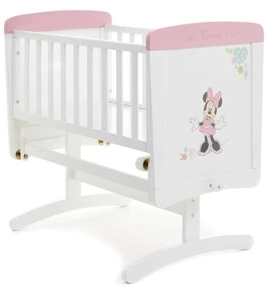 DEAL - Obaby Love Minnie Mouse Gliding Crib - White With Pink Trim: Save £40.99!