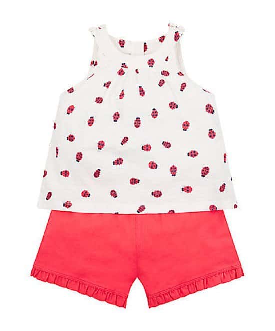Shop 2 for £12 on our baby clothes - Including Mothercare ladybird vest and shorts set!