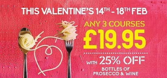 SHARE THE LOVE THIS VALENTINE'S - Any 3 courses for £19.95 Available 14th - 18th Feb