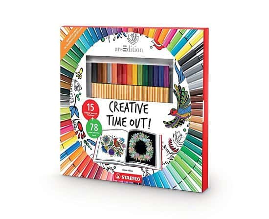 STABILO Creative Time out Colouring Book and Pens Set: SAVE £12.00!