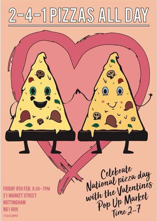 To Celebrate National Pizza Day we are offering 2-4-1 Pizzas all day