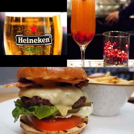 Our February offer is a FREE Chambord Royale or a Pint of Heiniken when you buy any mains