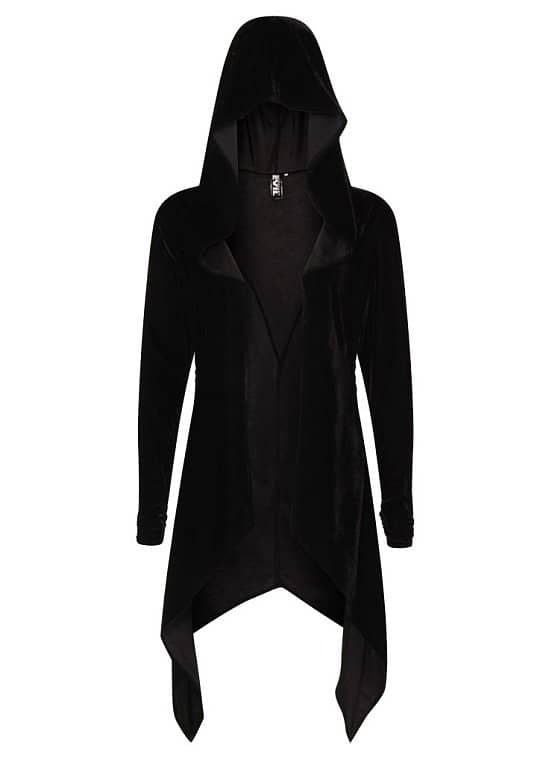 Necessary Evil Artemis Black Velvet Gothic Drape Hoody