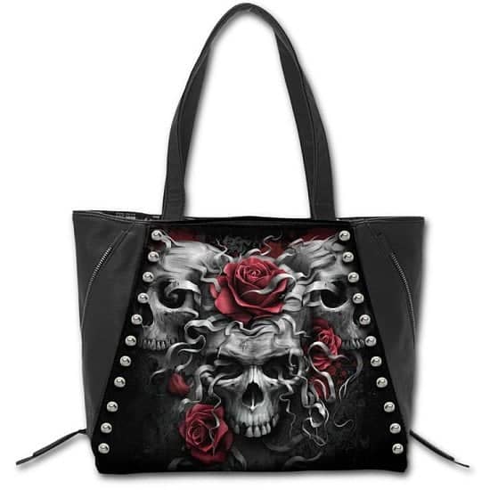 SKULLS N' ROSES Tote Shopper Handbag