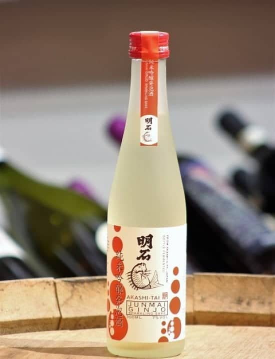 Try Junmai Ginjo Akashi-Tai, Sparkling Sake for just £14.95 each!