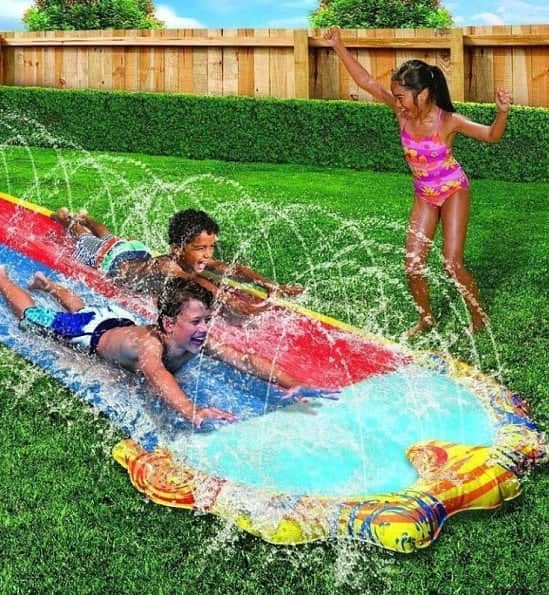 OVER 30% OFF this Banzai 16FT Splash Sprint Double Racing Slide!