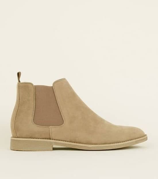 NEW ARRIVALS - Stone Faux Suede Chelsea Boots £29.99