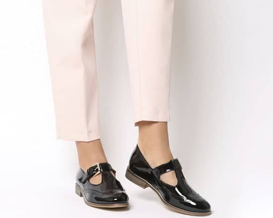 Prepare for 'Back To School' - Office Fop T Bar Flats Black Patent Leather: £59.00!