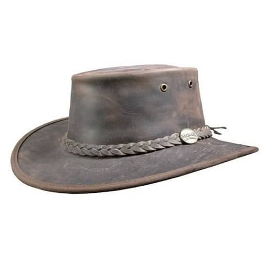 Get this Barmah Bronco Foldaway Leather Outback Hat
