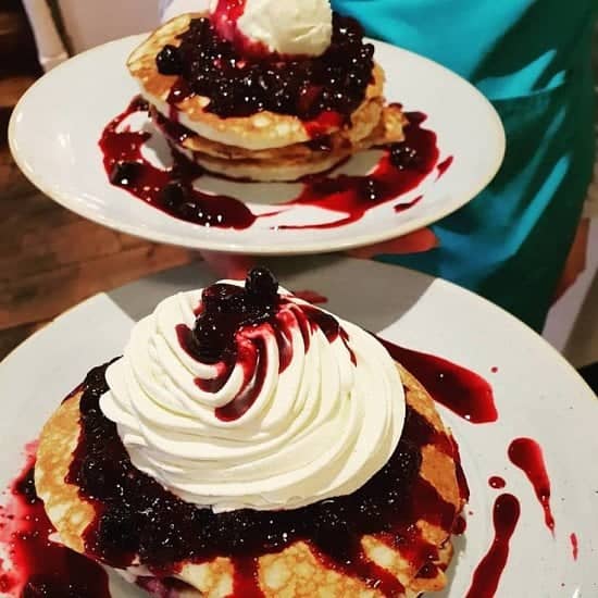 Pancakes for breakfast??  Blueberry, meringue and chantilly cream!
