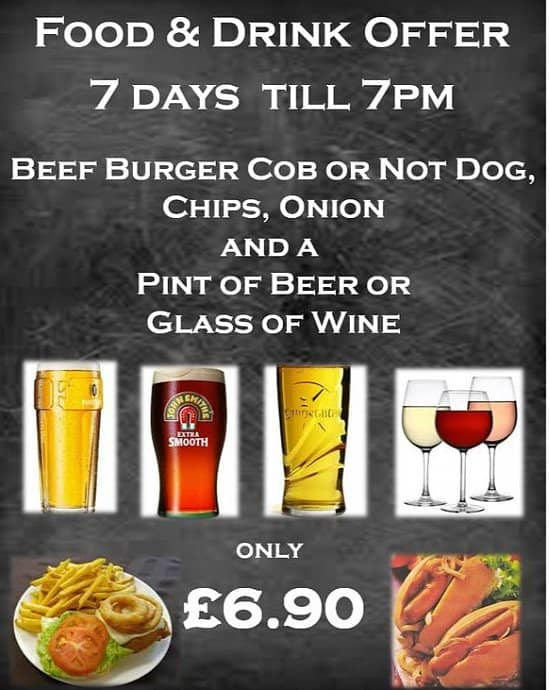 Food and drink offer before 7pm!