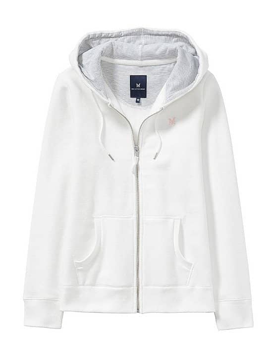 SALE - ZIP THROUGH HOODY IN WHITE LINEN!