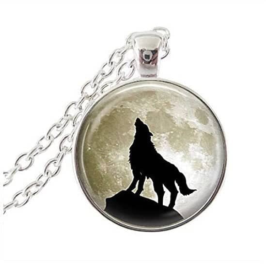 WIN - Wolf Howling at the Moon Pendant