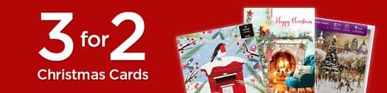 3 FOR 2 On Christmas Cards - Inc. WHSmith Gold Glittered Tree Charity Christmas Cards (Pack of 10)!