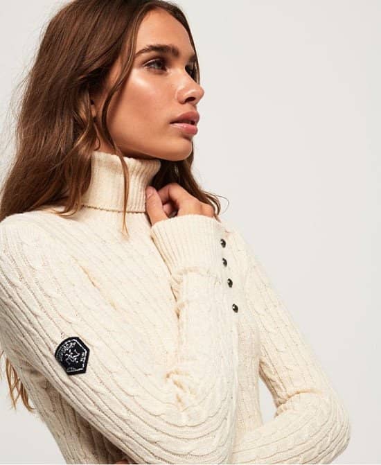 2 FOR £60.00 - Croyde Roll Neck Cable Knit Jumper!