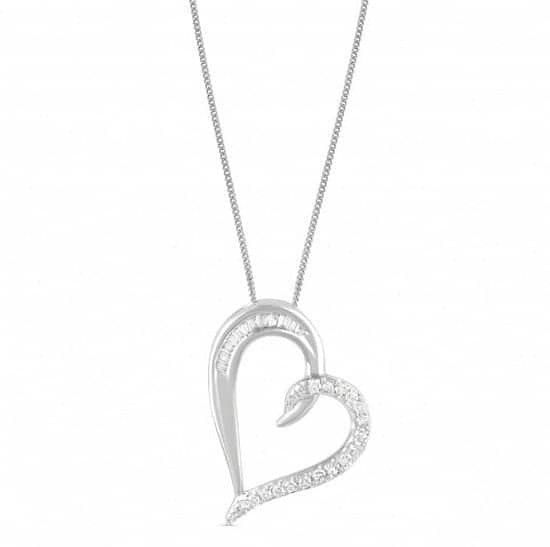 Special Price - 9ct White Gold 0.15ct Diamond Heart Pendant