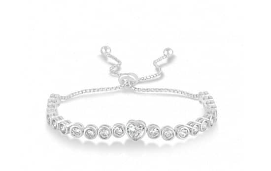 Special Price - Sterling Silver & Cubic Zirconia Slider Bracelet