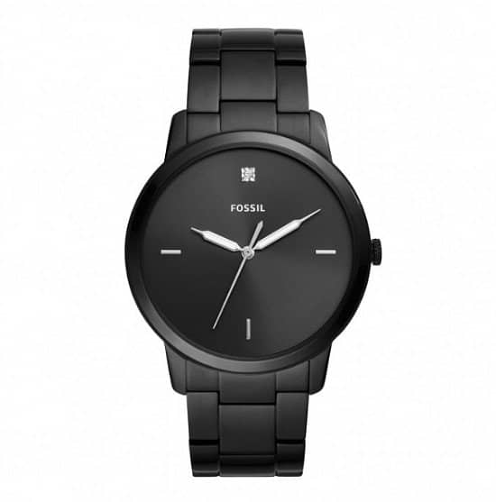 Save- Fossil The Minimalist Diamond Black Steel 44mm Men's Watch