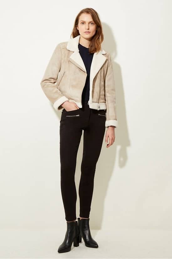 HUGE REDUCTIONS IN OUR WINTER SALE - Faux Shearling Biker Jacket!