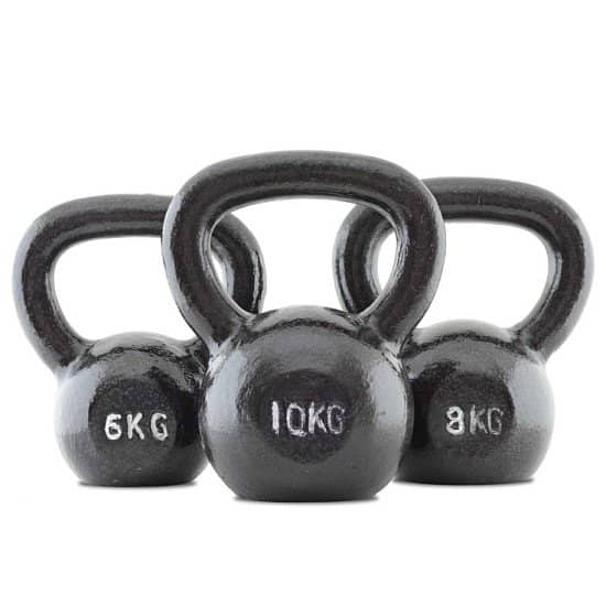 BODYMAX CAST IRON KETTLEBELL SET: 6KG, 8KG, AND 10KG