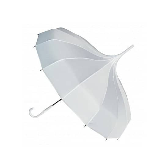 BLOOMING BROLLIES BOUTIQUE PLAIN PAGODA STICK UMBRELLA - WHITE: £16.95!