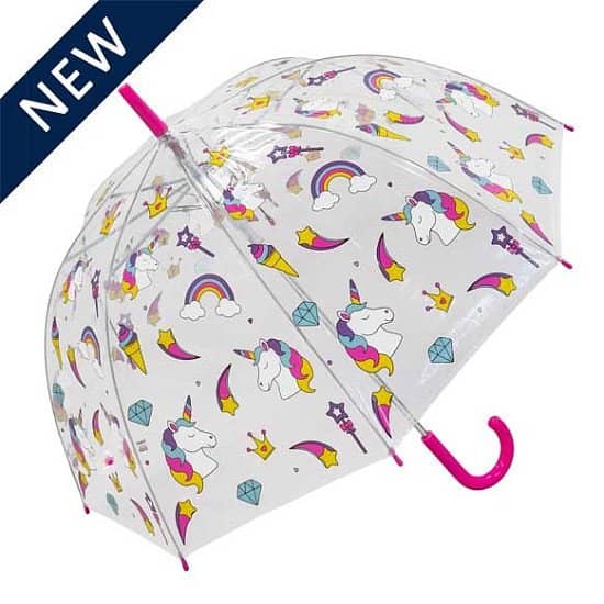 SUSINO CHILDREN'S CLEAR DOME UMBRELLA - UNICORN - £9.95!