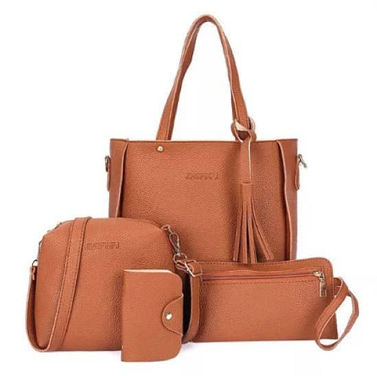 SALE, 55% OFF - 4 PCS Women PU Leather Handbag Tassel Leisure Crossbody Bag!