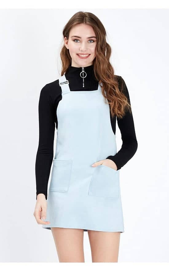 SALE - BLUE SUEDE PINAFORE DRESS