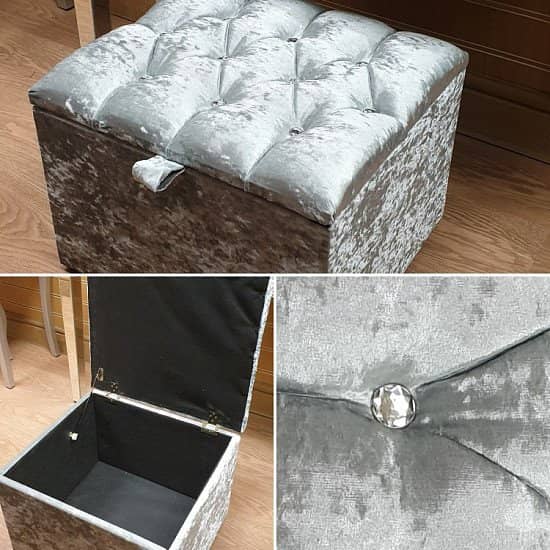 Crushed velvet ottoman dressing stool