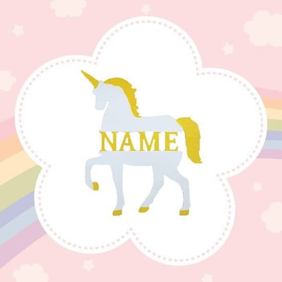 Personalised unicorn name sign made from wood