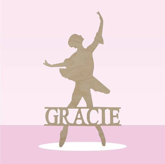 Save 50% - Personalised ballerina name signs made from wood painted to colour off your choice