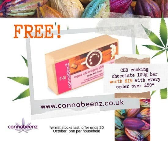 FREE CBD chocolate worth £19 with every order over £50