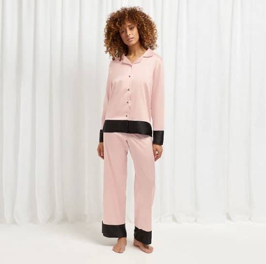 SALE - DREW SHIRT AND TROUSER SET ROSE DUST/BLACK