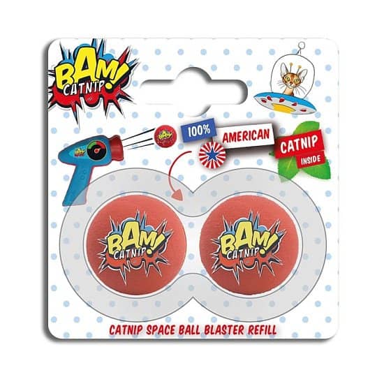 BAM! Catnip Space Ball Blaster Refill ***** 2pcs - £2.96!