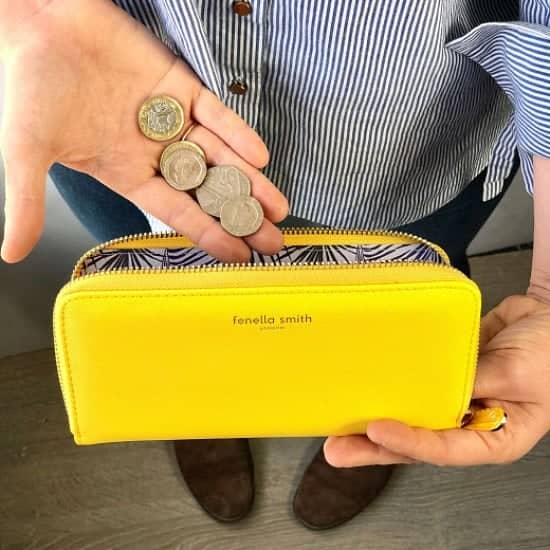 FENELLA SMITH VEGAN LEATHER YELLOW PURSE - £29.99!