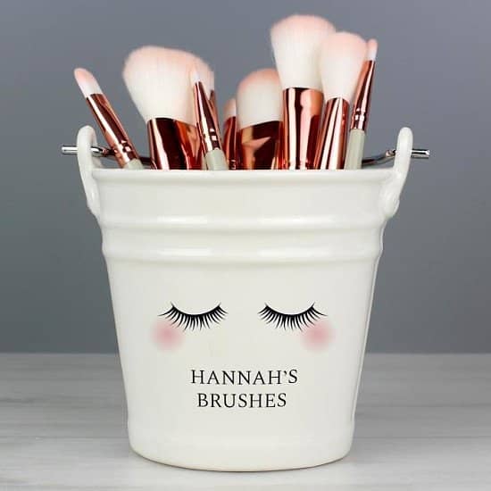 Personalised Eyelashes Porcelain Storage Bucket