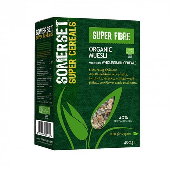 2 FOR £3.50 MIX & MATCH - Somerset Super Fibre Organic Muesli 400g: £1.99!