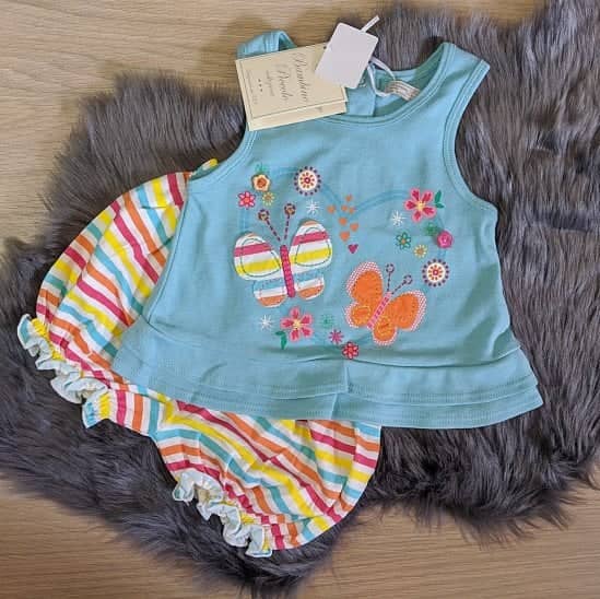 2 piece summer vest and shorts set baby girl