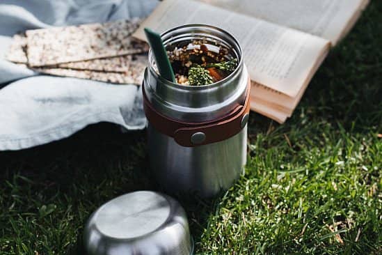 Perfect for National Picnic Month - Black & Blum Food Flask - Olive: £29.95!
