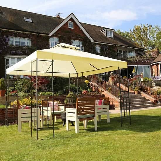 Charles Bentley Steel Art Luxury Gazebo Cream 3 x 3m: £180.00!