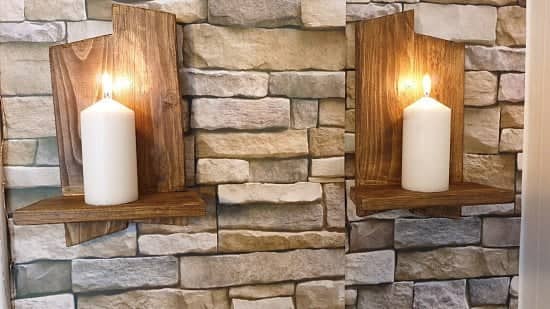 Pair Rustic Candle Holder or Wall Sconces,