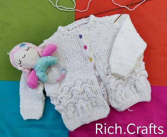 Knitting baby cardigan