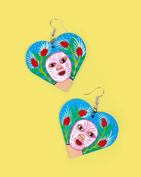 NEW IN - Familia Lorenzo Hand-Painted Earrings, Luchador £34.00!