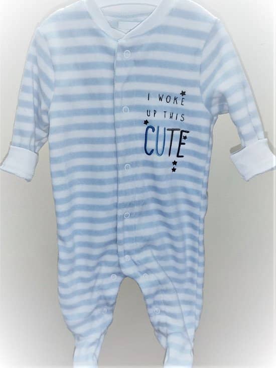 Baby Boy Velvet Sleepsuit