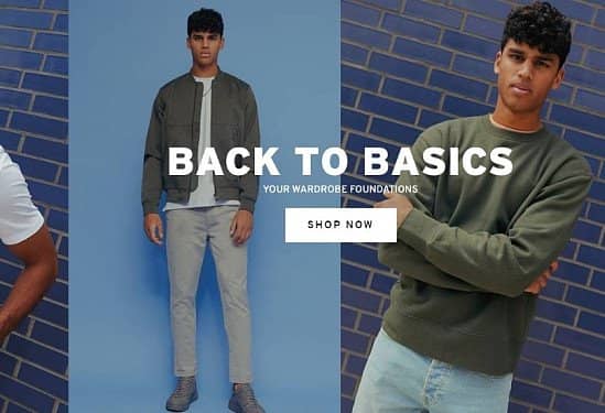 SHOP THE BACK TO BASICS RANGE ON TOPMAN