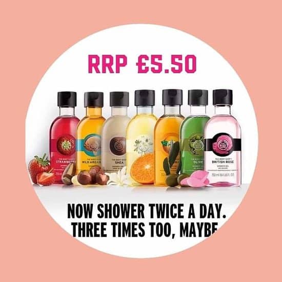 Body shop shower gels £5.50